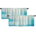 thumbnail image 1 of LALILO Kitchen Curtain Valance Soft Water Blue Color Rod Pocket Window Curtain 52"x 18" Set of 2, 1 of 5