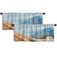 thumbnail image 1 of LALILO Kitchen Curtain Valance Space Boy Animal Art Artwork Rod Pocket Window Curtain 52"x 18" Set of 2, 1 of 7