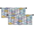 thumbnail image 1 of LALILO Kitchen Curtain Valance Space Galaxy Constellation Rod Pocket Window Curtain 52"x 18" Set of 2, 1 of 7