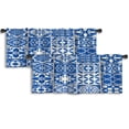thumbnail image 1 of LALILO Kitchen Curtain Valance Spanish Tile Floral Rod Pocket Window Curtain 52"x 18" Set of 2, 1 of 6