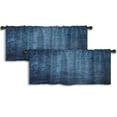 thumbnail image 1 of LALILO Kitchen Curtain Valance Striped Blue Jeans Rod Pocket Window Curtain 52"x 18" Set of 2, 1 of 6