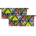 thumbnail image 1 of LALILO Kitchen Curtain Valance Summer Time With Watermelon Rod Pocket Window Curtain 52"x 18" Set of 2, 1 of 5