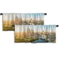 thumbnail image 1 of LALILO Kitchen Curtain Valance Sunrise City And River City Rod Pocket Window Curtain 52"x 18" Set of 2, 1 of 5
