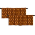 thumbnail image 1 of LALILO Kitchen Curtain Valance Tribal African Orange Brown Rod Pocket Window Curtain 52"x 18" Set of 2, 1 of 5