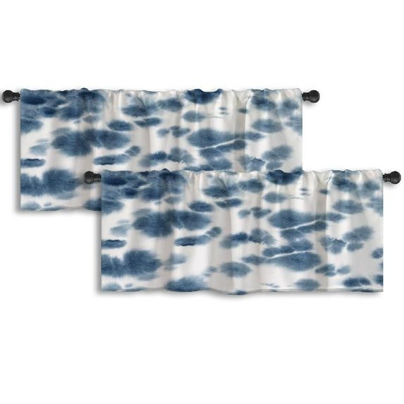LALILO Kitchen Curtain Valance United States Network Night Map Rod Pocket Window Curtain 52"x 18" Set of 2