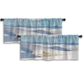 thumbnail image 1 of LALILO Kitchen Curtain Valance Unusual White Sand Rod Pocket Window Curtain 52"x 18" Set of 2, 1 of 6