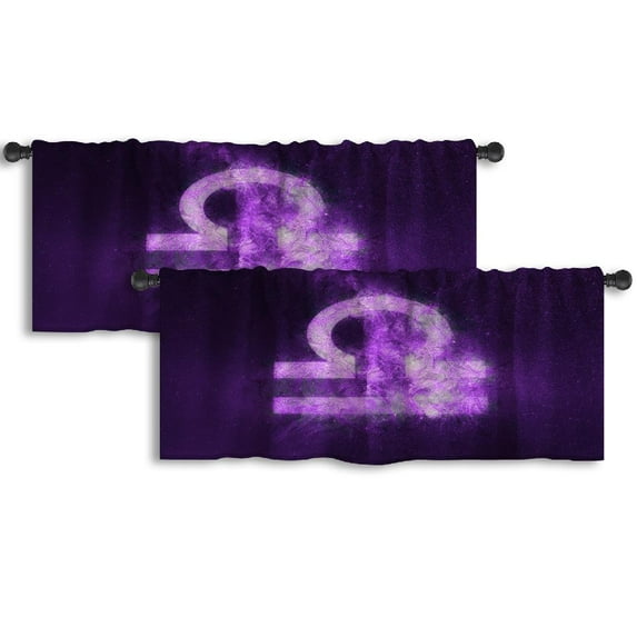 LALILO Kitchen Curtain Valance Usa Animals Animals With Rod Pocket Window Curtain 52"x 18" Set of 2