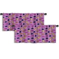 thumbnail image 1 of LALILO Kitchen Curtain Valance Valentines Day Violet Black Rod Pocket Window Curtain 52"x 18" Set of 2, 1 of 5