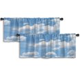 thumbnail image 1 of LALILO Kitchen Curtain Valance Vast Blue Sky Clouds Rod Pocket Window Curtain 52"x 18" Set of 2, 1 of 6