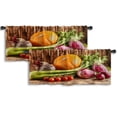 thumbnail image 1 of LALILO Kitchen Curtain Valance Vegetable Still Life Pumpkin Rod Pocket Window Curtain 52"x 18" Set of 2, 1 of 5