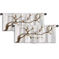 thumbnail image 1 of LALILO Kitchen Curtain Valance Watercolor Bare Tree Wood Rod Pocket Window Curtain 52"x 18" Set of 2, 1 of 7