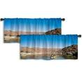 thumbnail image 1 of LALILO Kitchen Curtain Valance Watercolor Bird Feathers Rod Pocket Window Curtain 52"x 18" Set of 2, 1 of 7