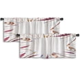 thumbnail image 1 of LALILO Kitchen Curtain Valance Watercolor Boho Chic Rod Pocket Window Curtain 52"x 18" Set of 2, 1 of 7