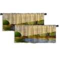 thumbnail image 1 of LALILO Kitchen Curtain Valance Watercolor Oil Art Rod Pocket Window Curtain 52"x 18" Set of 2, 1 of 5