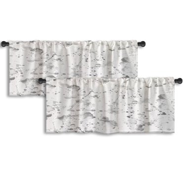 Renaiss 52x18 Inch Paint Splatter Valance Curtain | Abstract Art Window Treatment Rod Pocket