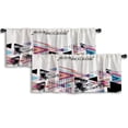 thumbnail image 1 of LALILO Kitchen Curtain Valance Watercolor Triangle Bright Rod Pocket Window Curtain 52"x 18" Set of 2, 1 of 7