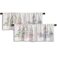 thumbnail image 1 of LALILO Kitchen Curtain Valance Watercolor Vintage Succulents Rod Pocket Window Curtain 52"x 18" Set of 2, 1 of 5