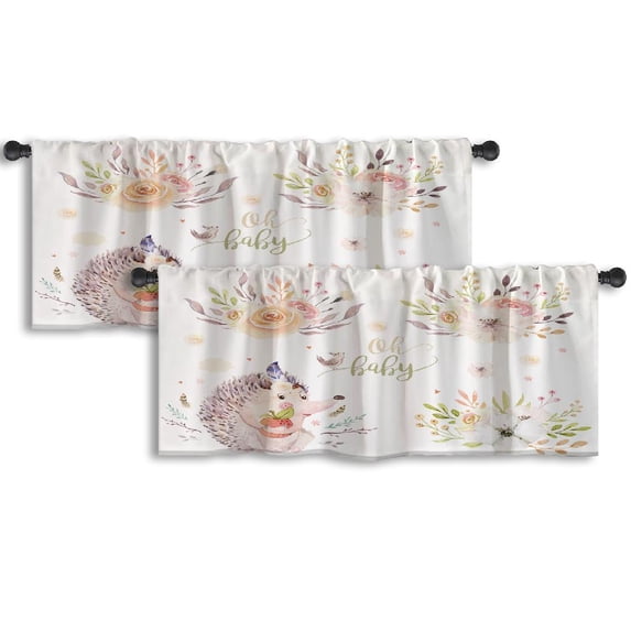 LALILO Kitchen Curtain Valance Waterfall Landscape Mountain Rod Pocket Window Curtain 52"x 18" Set of 2