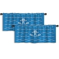 thumbnail image 1 of LALILO Kitchen Curtain Valance Waves And Light Blue Rod Pocket Window Curtain 52"x 18" Set of 2, 1 of 5