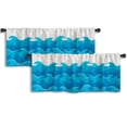 thumbnail image 1 of LALILO Kitchen Curtain Valance Waves Theme Wave Ocean Rod Pocket Window Curtain 52"x 18" Set of 2, 1 of 5