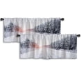 thumbnail image 1 of LALILO Kitchen Curtain Valance Winter Road Forest Road Rod Pocket Window Curtain 52"x 18" Set of 2, 1 of 5