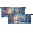 thumbnail image 1 of LALILO Kitchen Curtain Valance Winter Road Forest Winter Rod Pocket Window Curtain 52"x 18" Set of 2, 1 of 5