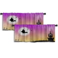 thumbnail image 1 of LALILO Kitchen Curtain Valance Witch Flying Her Rod Pocket Window Curtain 52"x 18" Set of 2, 1 of 7