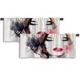 thumbnail image 1 of LALILO Kitchen Curtain Valance Woman Fashion Fashion Artist Rod Pocket Window Curtain 52"x 18" Set of 2, 1 of 5