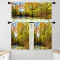 thumbnail image 1 of LALILO Kitchen Curtains and Valances Set of 3 36" Autumn Window Treatment Tiers for Window Decor, 1 of 5