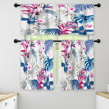 LALILO Kitchen Curtains and Valances Set of 3 36" Beautiful Window Treatment Tiers for Window Decor