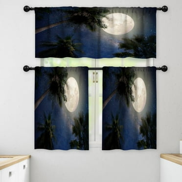 LALILO Kitchen Curtains and Valances Set of 3 36" Beautiful Window Treatment Tiers for Window Decor