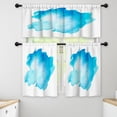 thumbnail image 1 of LALILO Kitchen Curtains and Valances Set of 3 36" Blue Sea Window Treatment Tiers for Window Decor, 1 of 5