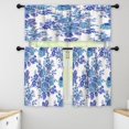 thumbnail image 1 of LALILO Kitchen Curtains and Valances Set of 3 36" Blue Window Treatment Tiers for Window Decor, 1 of 5