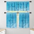 thumbnail image 1 of LALILO Kitchen Curtains and Valances Set of 3 36" Blue Window Treatment Tiers for Window Decor, 1 of 5