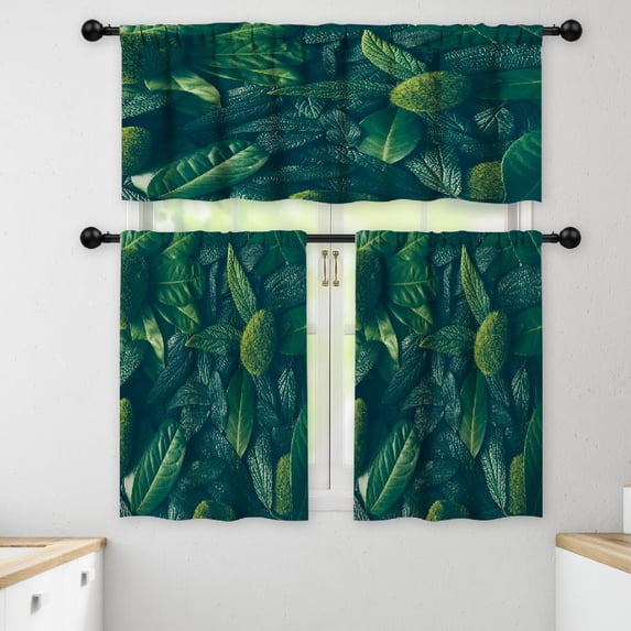 LALILO Kitchen Curtains and Valances Set of 3 36" Creative Window Treatment Tiers for Window Decor
