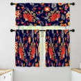 thumbnail image 1 of LALILO Kitchen Curtains and Valances Set of 3 36" Folk Art Window Treatment Tiers for Window Decor, 1 of 5