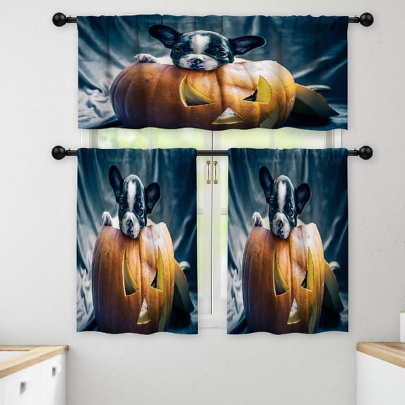 LALILO Kitchen Curtains and Valances Set of 3 36" French Window Treatment Tiers for Window Decor