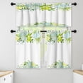 thumbnail image 1 of LALILO Kitchen Curtains and Valances Set of 3 36" Green Window Treatment Tiers for Window Decor, 1 of 5