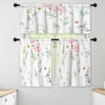 thumbnail image 1 of LALILO Kitchen Curtains and Valances Set of 3 36" Green Window Treatment Tiers for Window Decor, 1 of 5