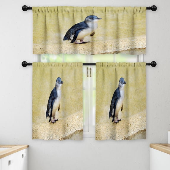 LALILO Kitchen Curtains and Valances Set of 3 36" Little Window Treatment Tiers for Window Decor