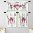 thumbnail image 1 of LALILO Kitchen Curtains and Valances Set of 3 36" Sketch Window Treatment Tiers for Window Decor, 1 of 5