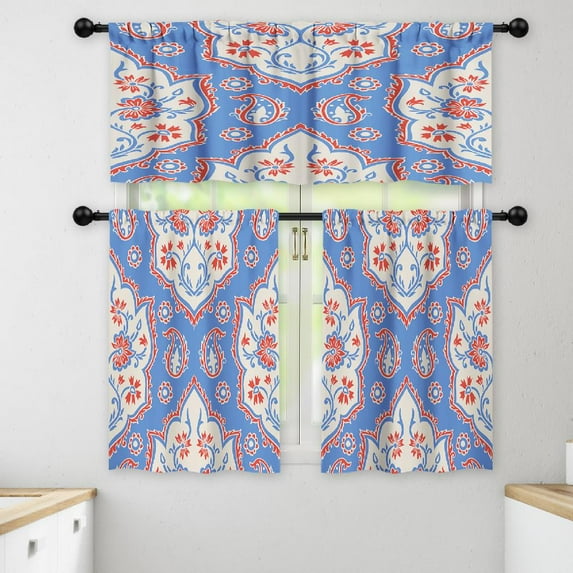 LALILO Kitchen Curtains and Valances Set of 3 36" With Window Treatment Tiers for Window Decor