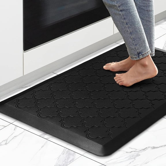 LALILO Kitchen Mat Anti Fatigue 1/2 Inch Cushioned Mat for Kitchen Floor Office Sink Laundry,17"X 29", Brown