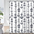 thumbnail image 1 of LALILO Marine Ocean Sea Waterproof Shower Curtain,Seamless Anchor Away Sail Vintage Boat Cover Emblem Shower Curtains for Bathroom with 12 Hooks,72x72 Inch, 1 of 1