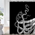 thumbnail image 1 of LALILO Octopus Vintage Style Line Animal Retro Wallpaper Shower Curtain, 72x72 in, 12 Hooks, 1 of 6