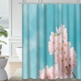 thumbnail image 1 of LALILO Pink Cherry Waterproof Shower Curtain,Blossom Turquoise Sky Vancouver Beautiful Beauty Bloom Shower Curtains for Bathroom with 12 Hooks,72x72 Inch, 1 of 1
