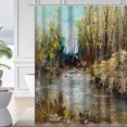 thumbnail image 1 of LALILO River Forest Waterproof Shower Curtain,River and Forest Oil Painting Artistic Abstract Art Shower Curtains for Bathroom with 12 Hooks,72x72 Inch, 1 of 1