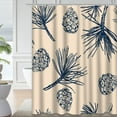 thumbnail image 1 of LALILO Spruce Sketch Shower Curtain, 72x72 in, 12 Hooks, Holiday Botanical Pine Cone Vintage Winter Decor, 1 of 1