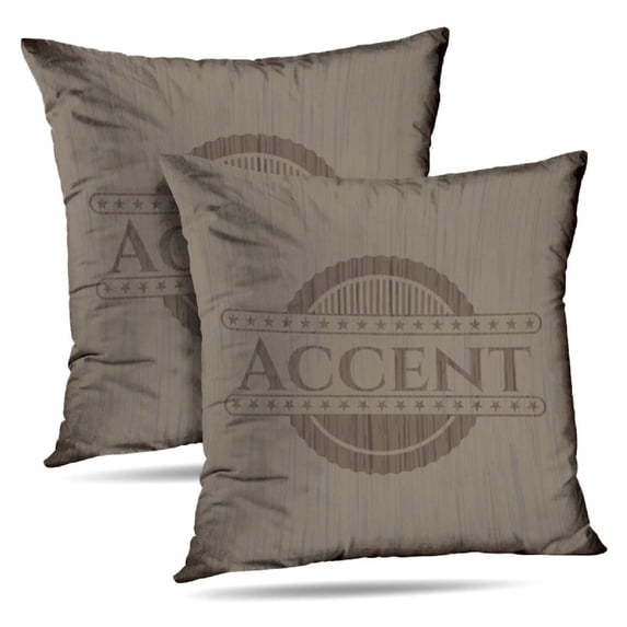 LALILO Throw Pillow Covers Accent Vintage Wooden Emblem Accent Cushion Cover 18" x 18", 2 Pack