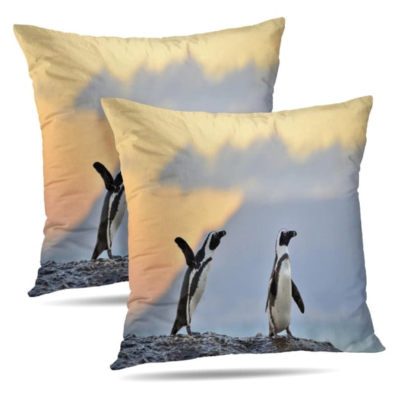 LALILO Throw Pillow Covers African Penguin African Penguin Shore Cushion Cover 18" x 18", 85 Pack